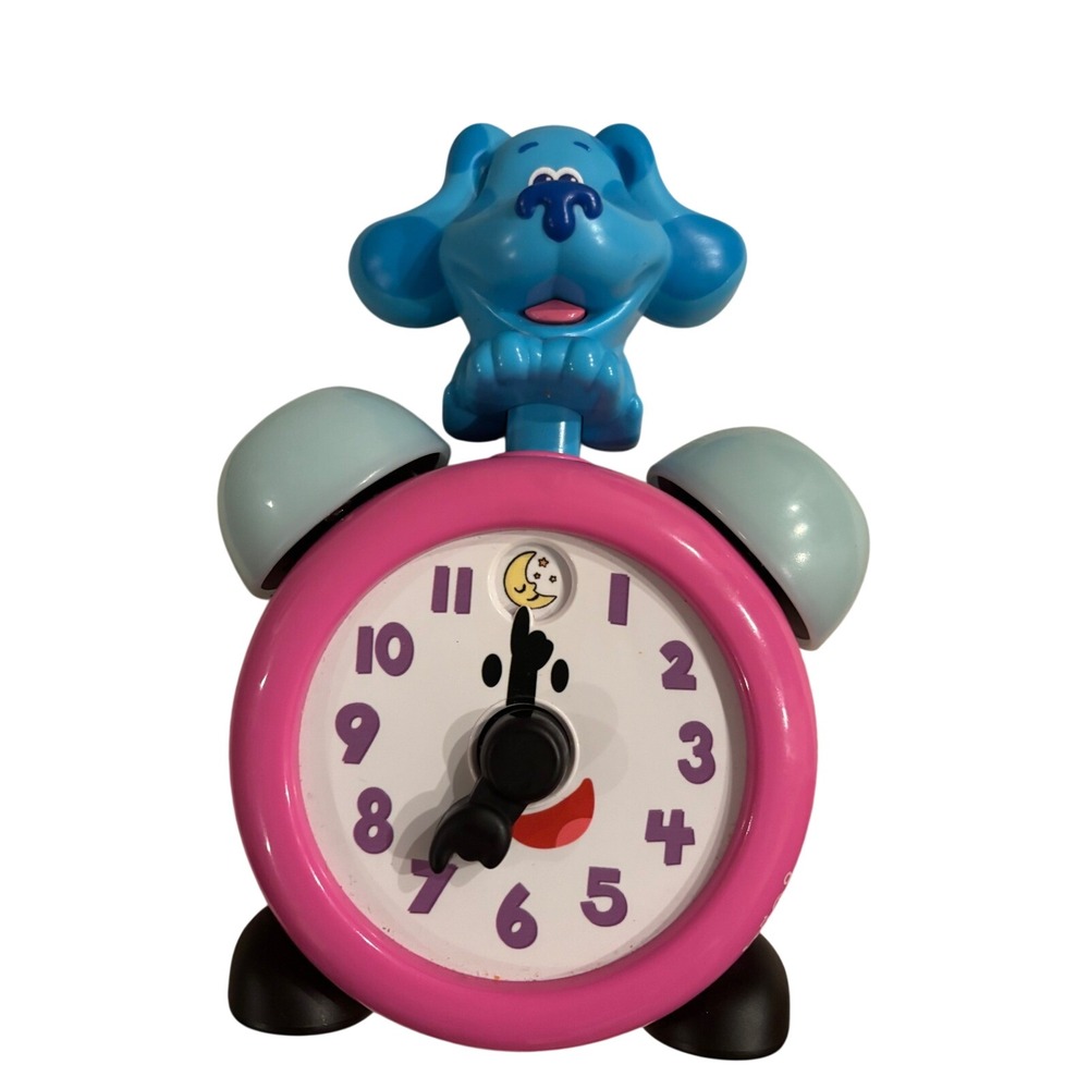 Blues Clues Blue Puppy Pink Alarm Clock Toy‎ Nickelodeon Kids Room Decor